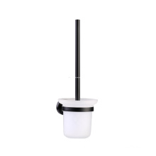 Toilet brush holder and wall mount brass stainless steel brush glass holder black for home hotel black